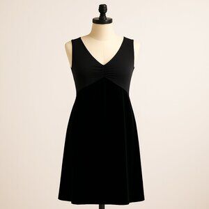 Max & Co. Trends Velvet A- Line Dress Vintage Early 2000s Black Silk Blend